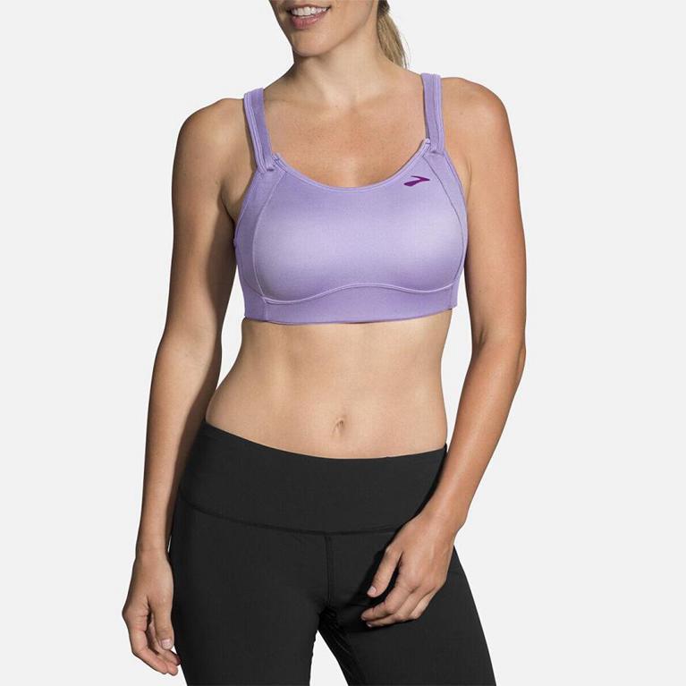 Brooks Womens Fiona Sports Running Bra - Pink (264839-JXO)